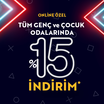 Tüm Genç ve Çocuk Odalarında Online Özel Sepette %15 İndirim!